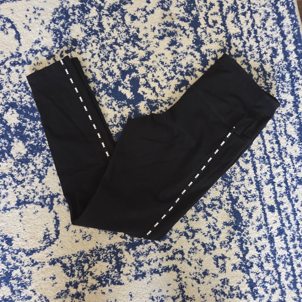 PINK Victoria's Secret Black Pants with White Accents